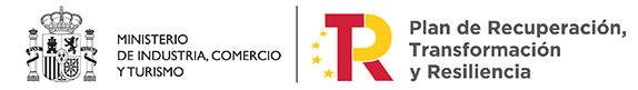 Logos del Ministerio de industria, comercio y turismo y del plan de recuperación, transformación y resiliencia