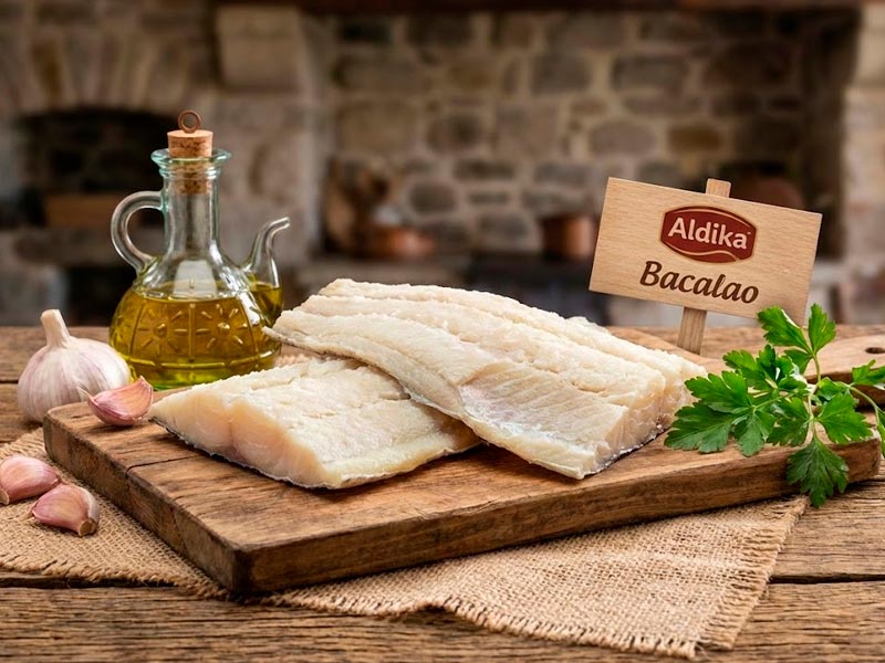 Lomos de bacalao Aldika al punto de sal, procedentes de Islandia y listos para cocinar.