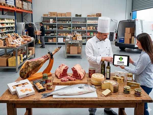 Almacén de mass PROFESIONAL con muchos productos para centralizar compras