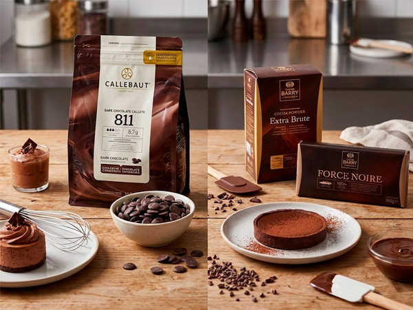 Sacos de cobertura de chocolate belga Callebaut y Cacao Barry para uso profesional