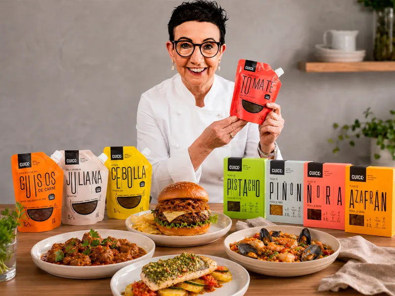Carme Ruscadella con los productos Cuick